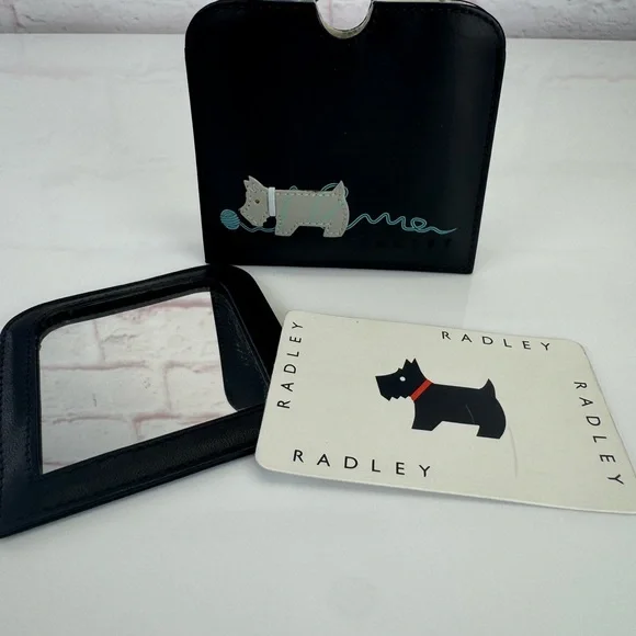 Radley Black Mirror Holder Wallet Dog Scottie Design - Picture 1 of 6